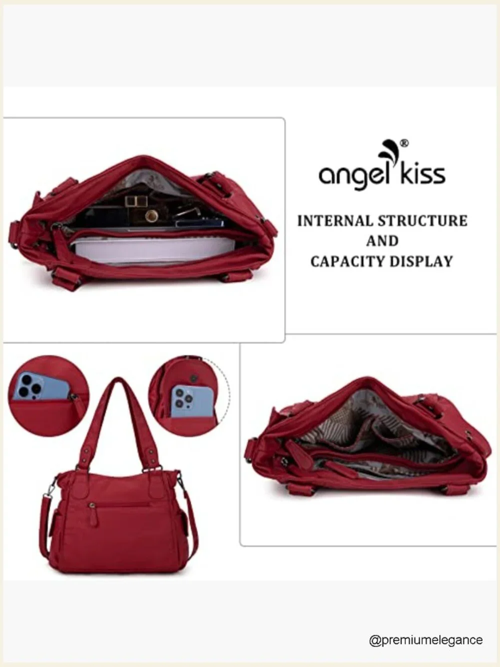 Top-Handle Hobo Purse Roomy Casual Shoulder Bag Tote Satchel